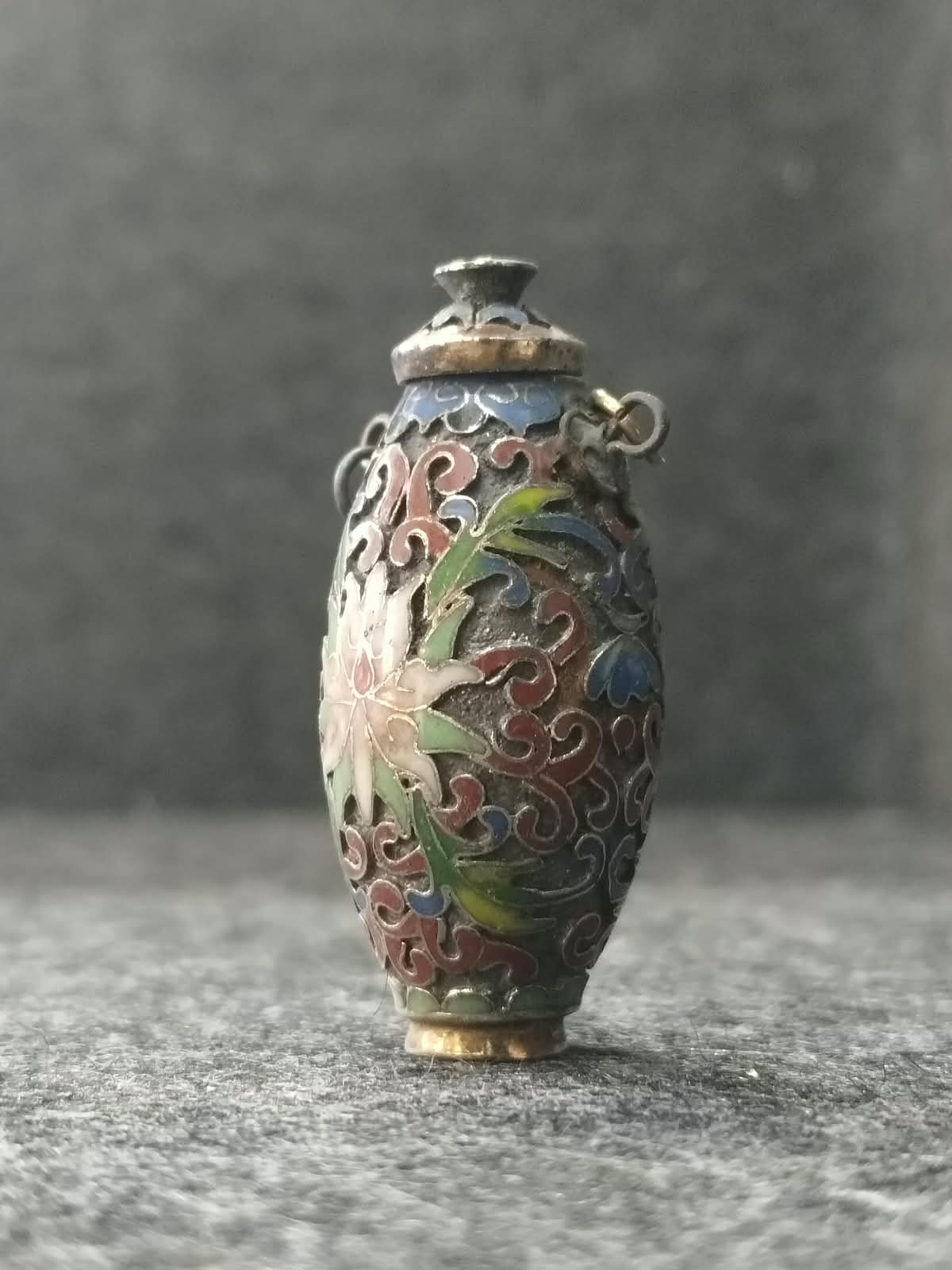 Rare islamic Mughal handembossed miniature cloisonne bottle